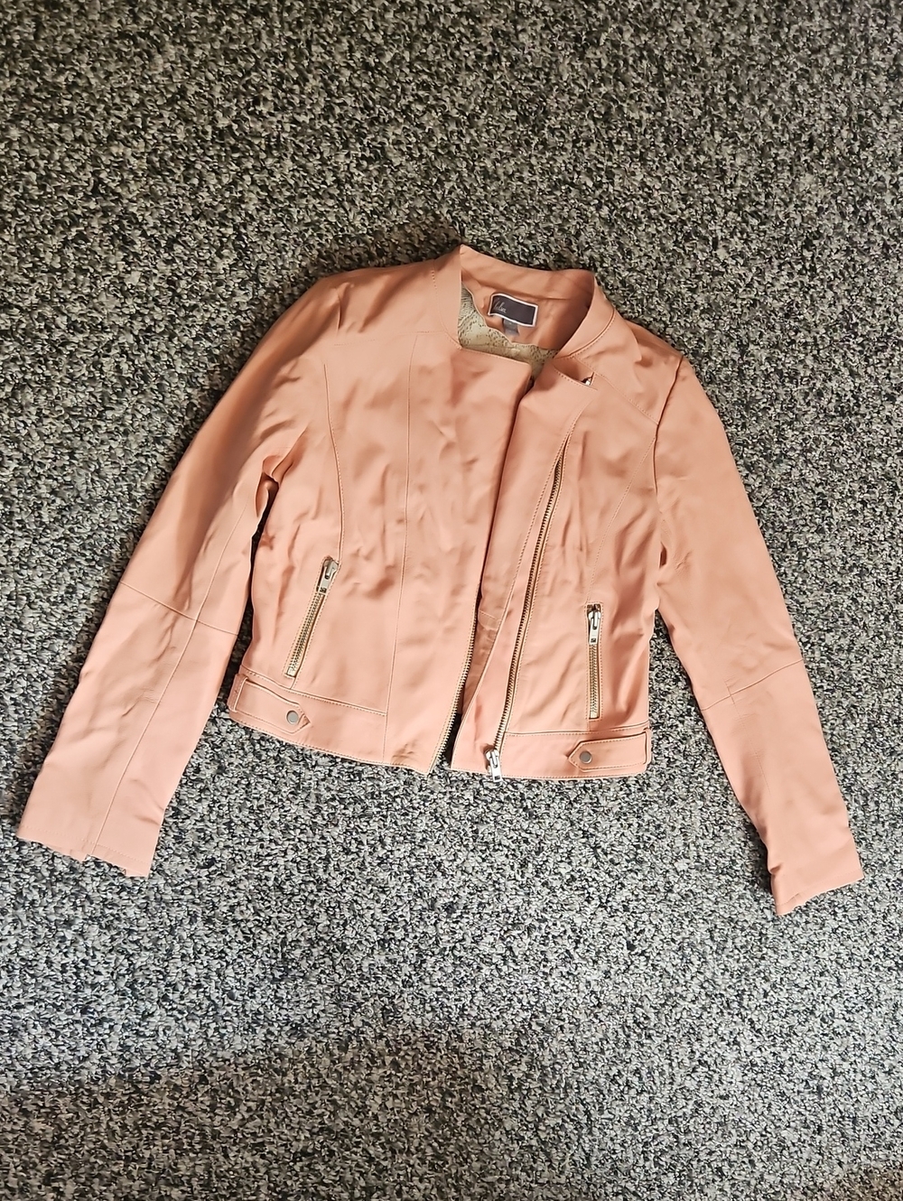 Blush Pink Leather Jacket